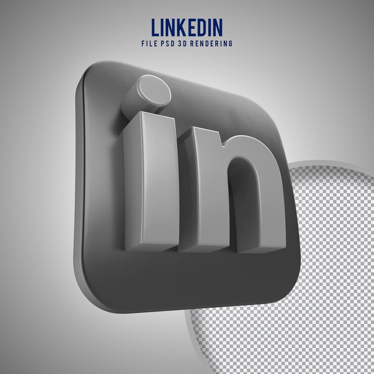 PSD icono de alta calidad de linkedin 3d prestados