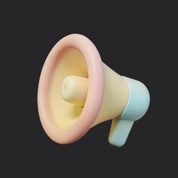 icono de altavoz de megáfono 3d