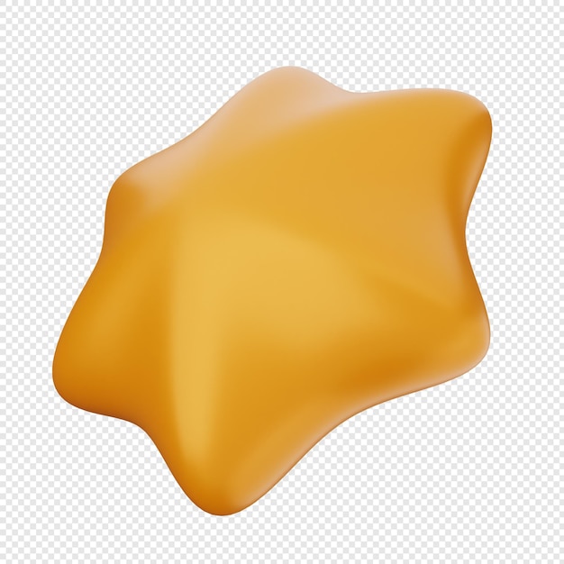Icono amarillo de estrella en 3D