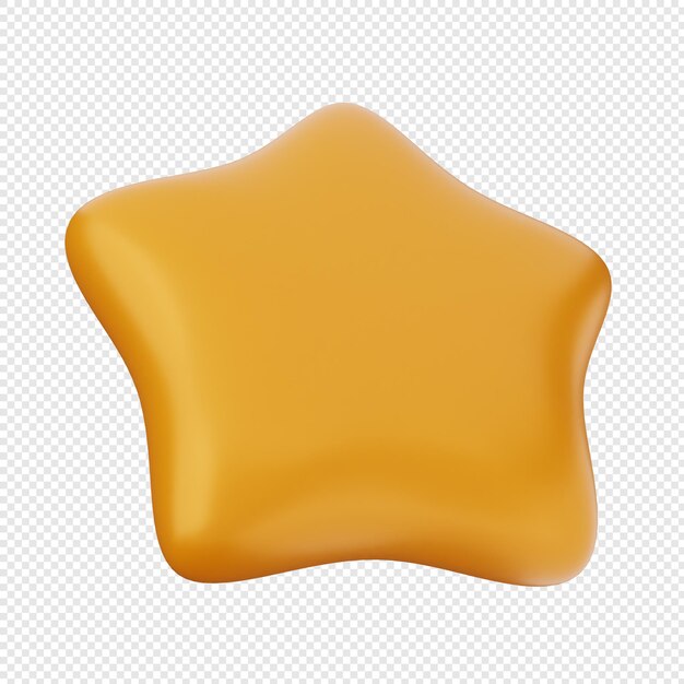 Icono amarillo de estrella en 3D