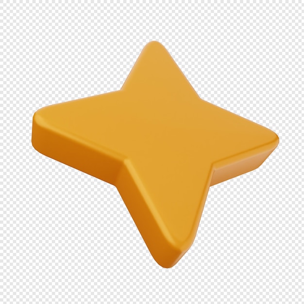 Icono amarillo de estrella en 3D