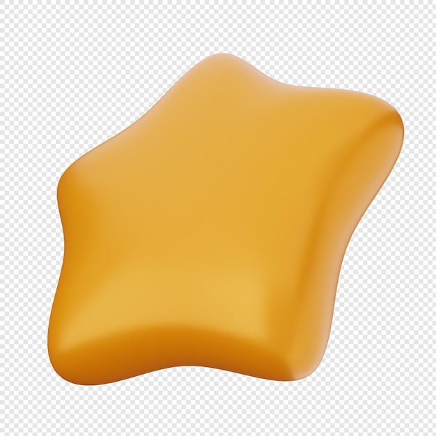 Icono amarillo de estrella en 3D