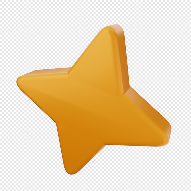 Icono amarillo de estrella en 3D