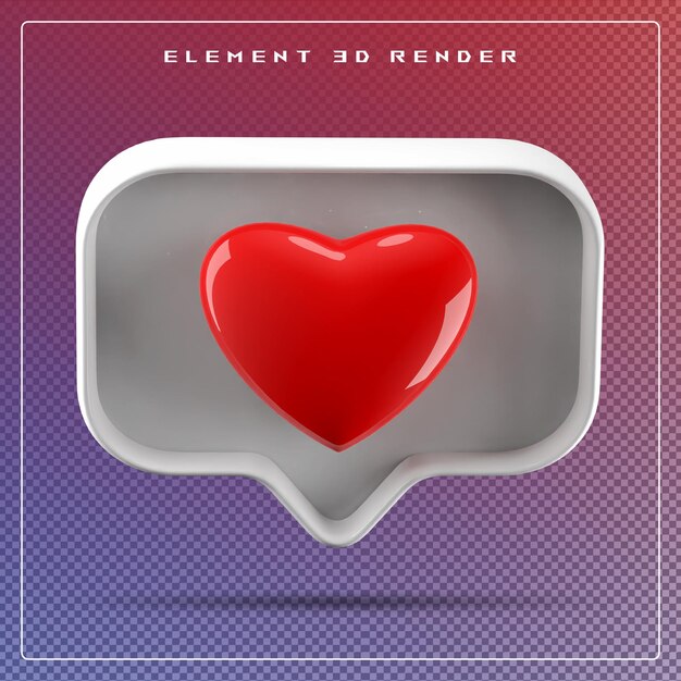 PSD icono de amor en 3d blanco