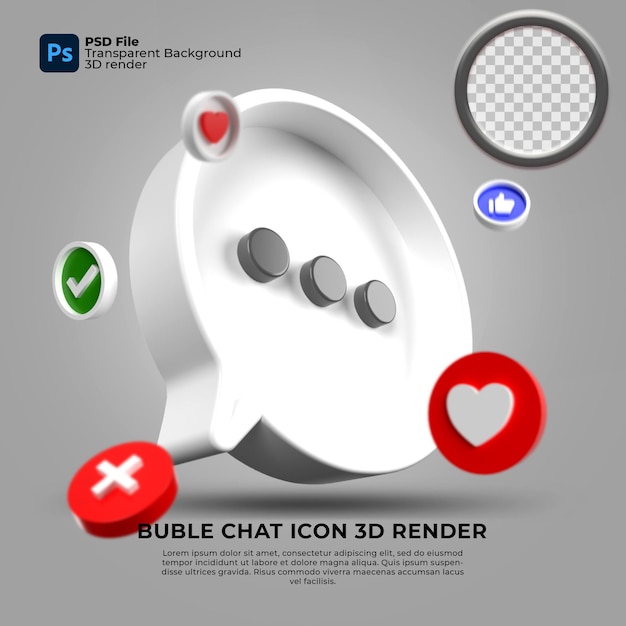 icono de amor 3d render