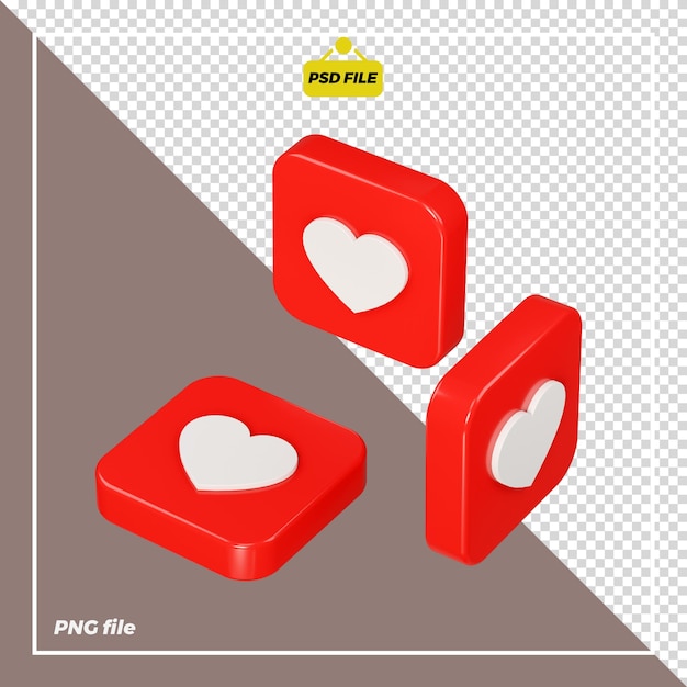 Icono de amor 3d por todos lados