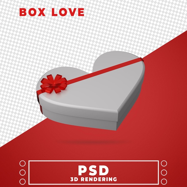 Icono de amor en diseño 3d renderizado premium psd