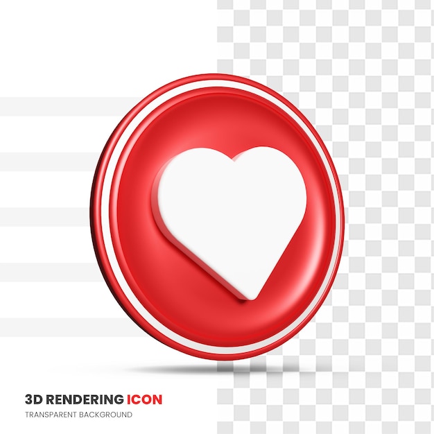 Icono de amor en representación 3d