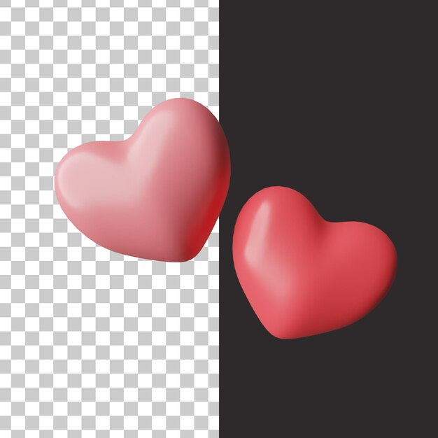 Icono de amor en representación 3d