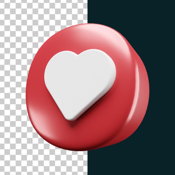 icono de amor en representación 3d
