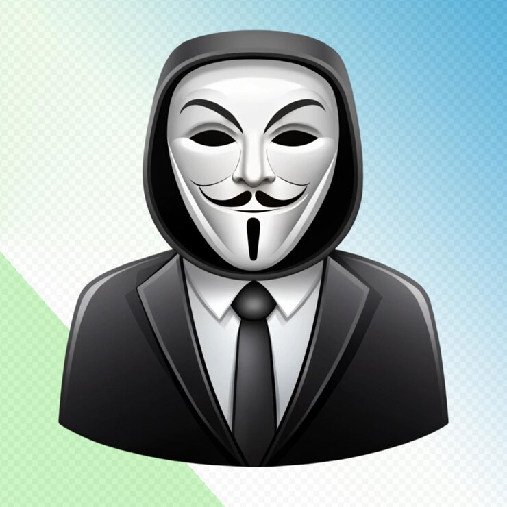 PSD icono anónimo en fondo transparente