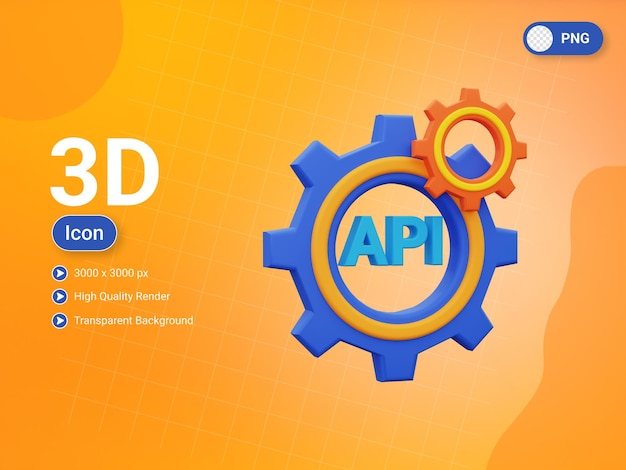 PSD icono de api 3d