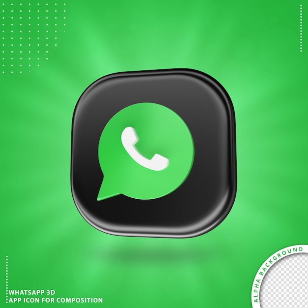 ICONO DE APLICACIÓN WHATSAPP PARA COMPOSICIÓN NEGRO