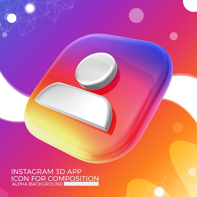 Icono de la aplicación 3d de instagram para la composición