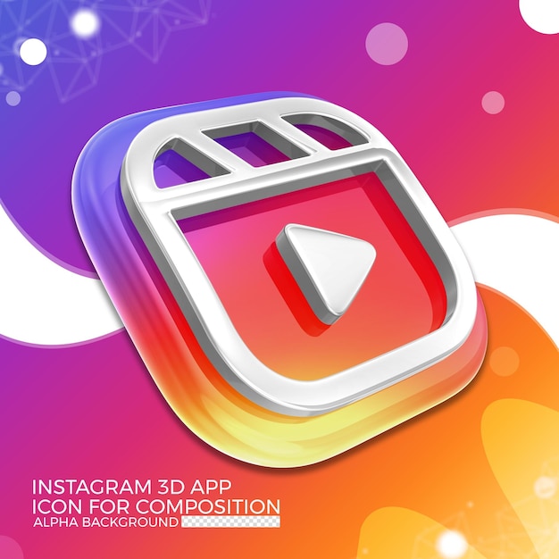 Icono de la aplicación 3d de Instagram para composición