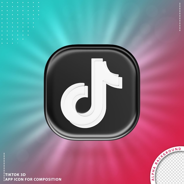 Icono de aplicación 3d de tiktok