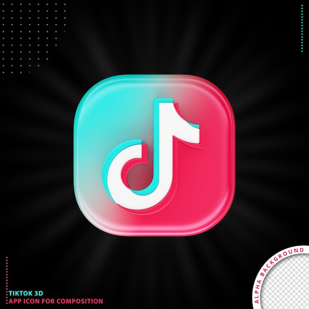 ICONO DE APLICACIÓN 3D DE TikTok