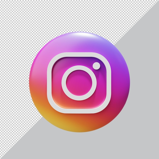 PSD icono de la aplicación de instagram renderizado 3d psd premium