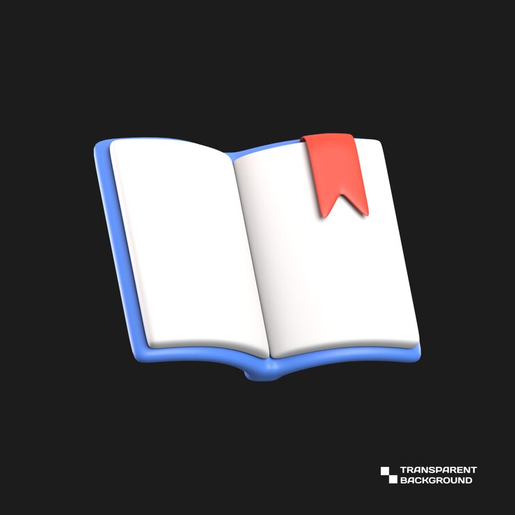 PSD ícono de aplicación de libro electrónico de renderizado 3d