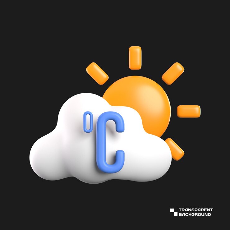 PSD icono de la aplicación meteorológica de renderizado 3d