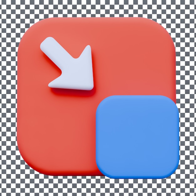 Icono de la aplicación psd 3d zoom en un fondo aislado y transparente