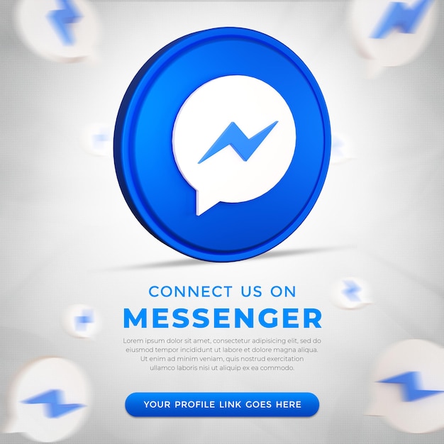 Icono de la aplicación Social Media Messanger en representación 3D