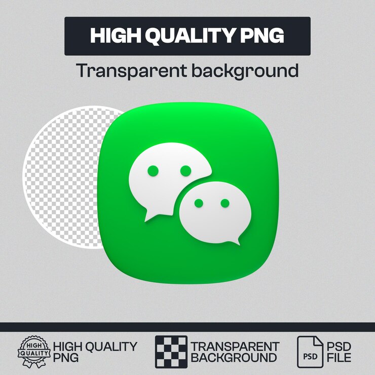 PSD icono de la aplicación wechat con fondo transparente