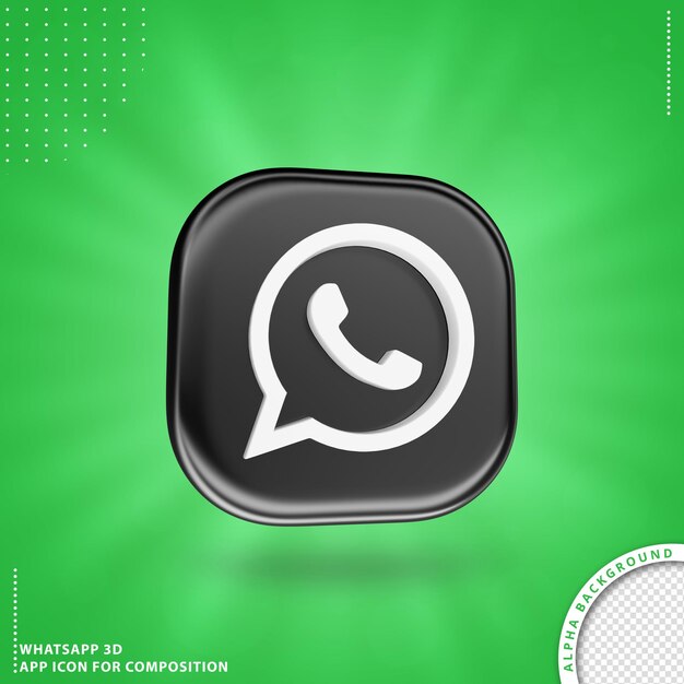 ICONO DE APLICACIÓN WHATSAPP PARA COMPOSICIÓN NEGRO