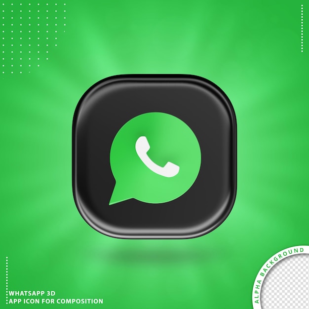 ICONO DE APLICACIÓN WHATSAPP PARA COMPOSICIÓN NEGRO