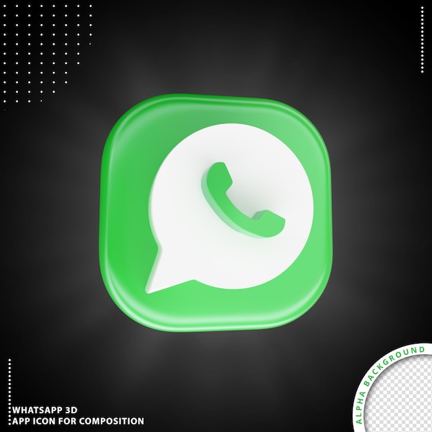 PSD icono de aplicación de whatsapp para composición