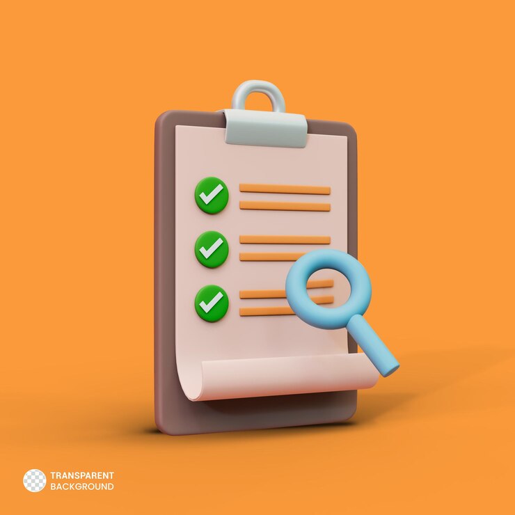 PSD icono de aprobación de papeleo de oficina aislado 3d renderizar ilustración