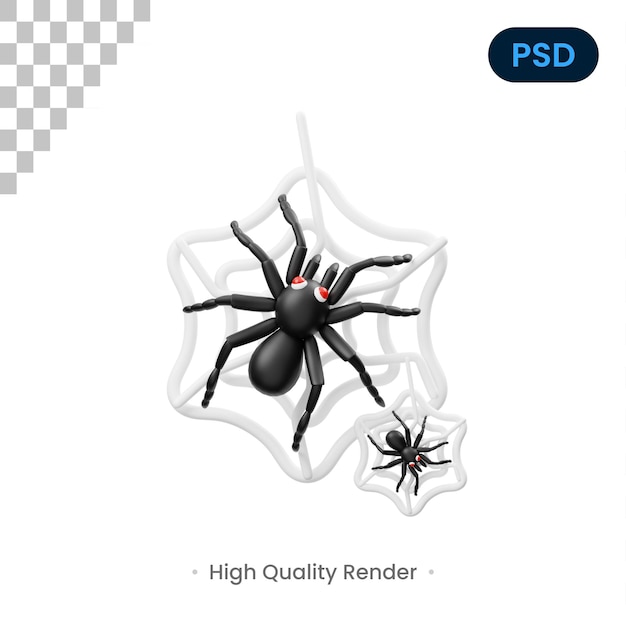 PSD icono de araña 3d psd premium