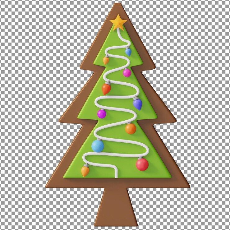 PSD icono de árbol de navidad psd 3d en fondo aislado y transparente