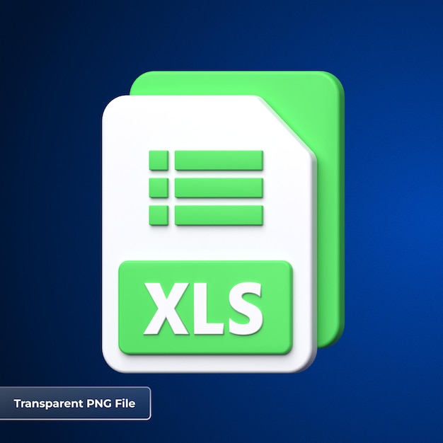 PSD Ícono de archivo 3d en formato xls