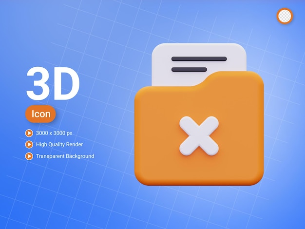 PSD icono de archivo 3d rechazado