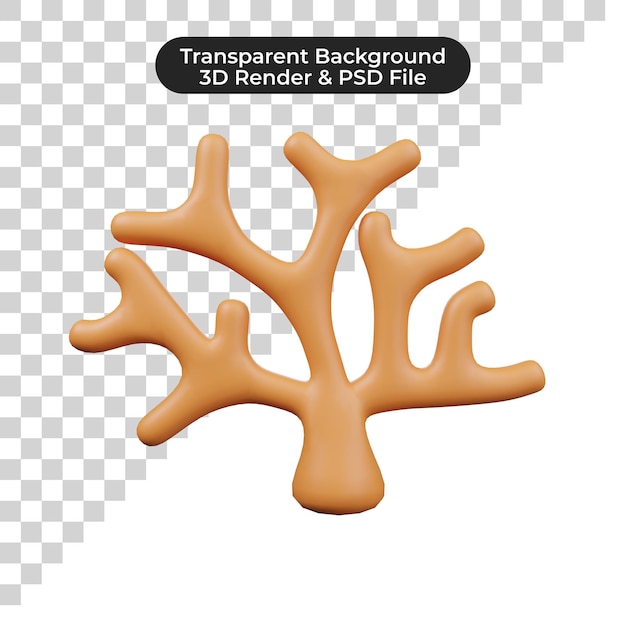 Icono de arrecife de coral 3D Vida marina y belleza del océano