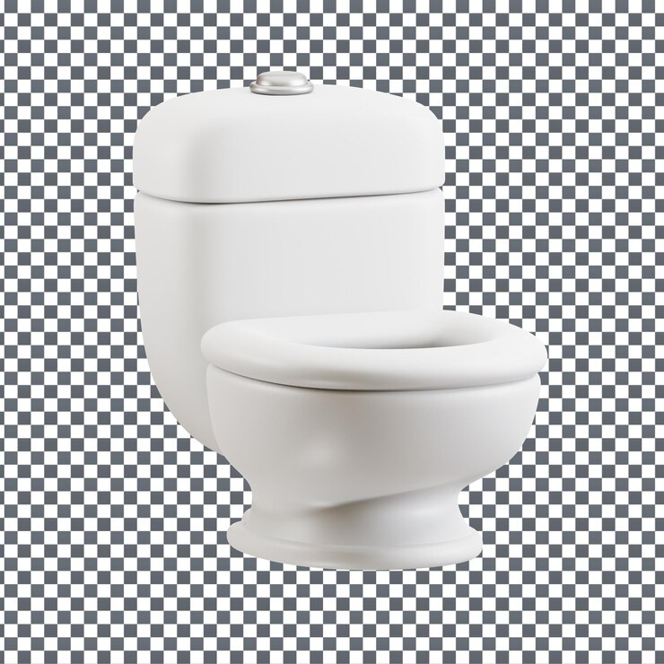 PSD icono de asiento de inodoro psd 3d en fondo aislado y transparente