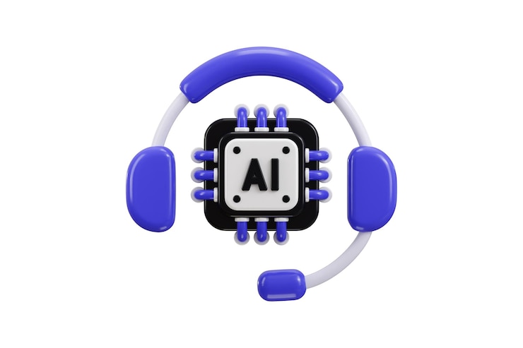 PSD icono de asistente de ia en el soporte en línea icono de chatbot concepto de renderizado 3d del icono de inteligencia artificial