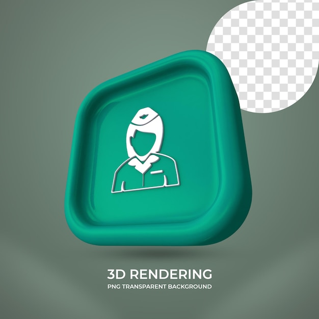 Icono de asistente de vuelo representación 3d fondo transparente aislado