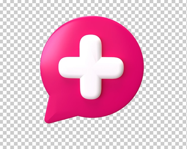 Icono de atención médica más 3d señal rosa de emergencia