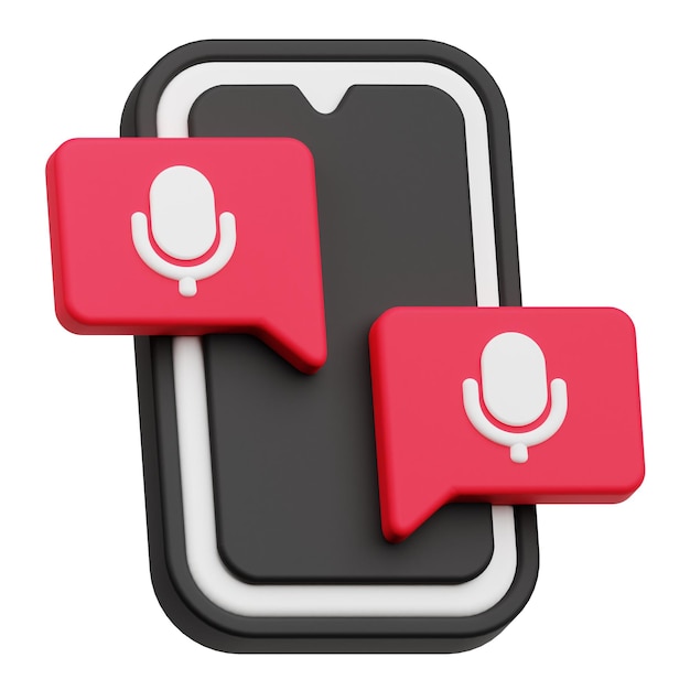 icono de audio de la aplicación 3D aislado en el fondo blanco