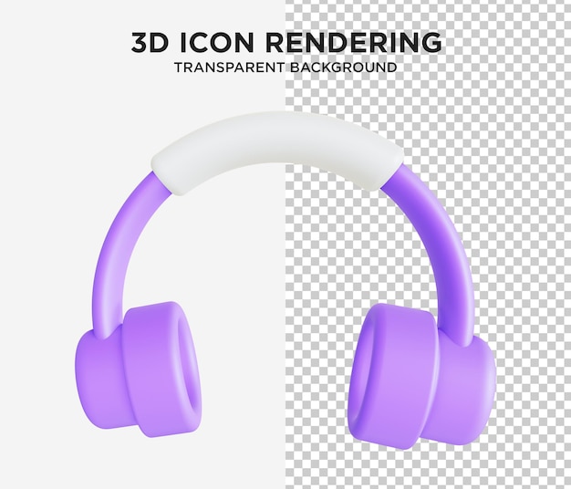 PSD el icono de los auriculares 3d con fondo transparente