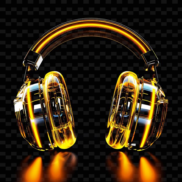 PSD icono de auriculares brillantes y opacos con diseño 3d icono wi contorno y2k forma de tendencia decorativa