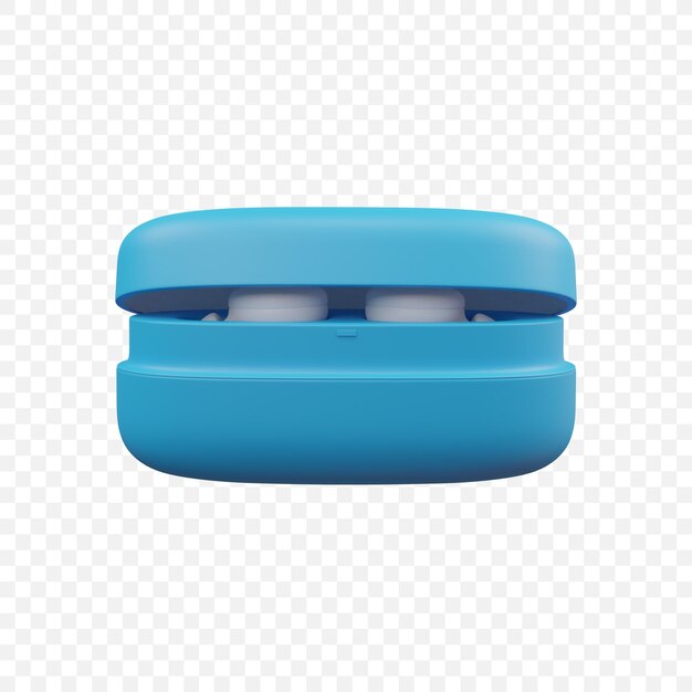 Icono de auriculares TWS inalámbricos Ilustración de procesamiento 3d aislado