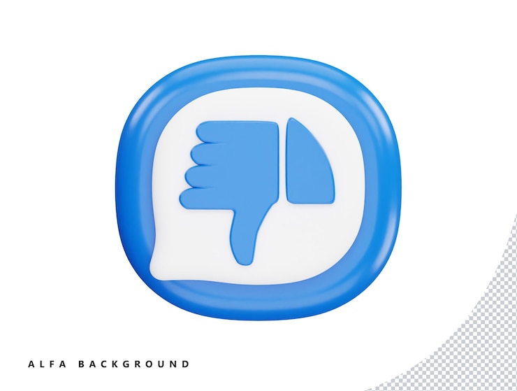 PSD icono de aversión y botón de cuadro de mensaje con ilustración de estilo minimalista de dibujos animados de icono de vector 3d