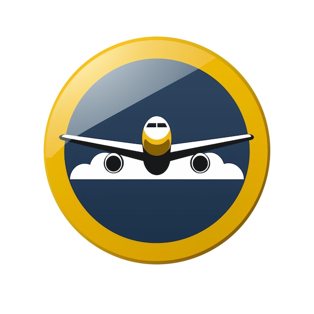 PSD icono del avión del botón web