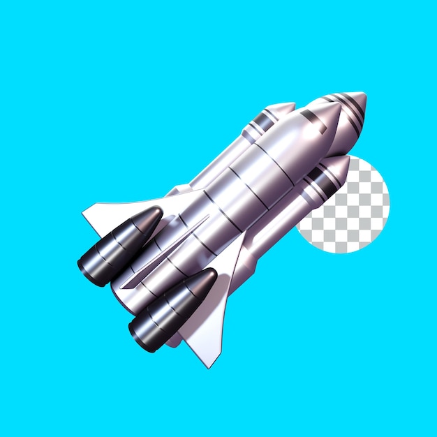 PSD icono del avión espacial en 3d