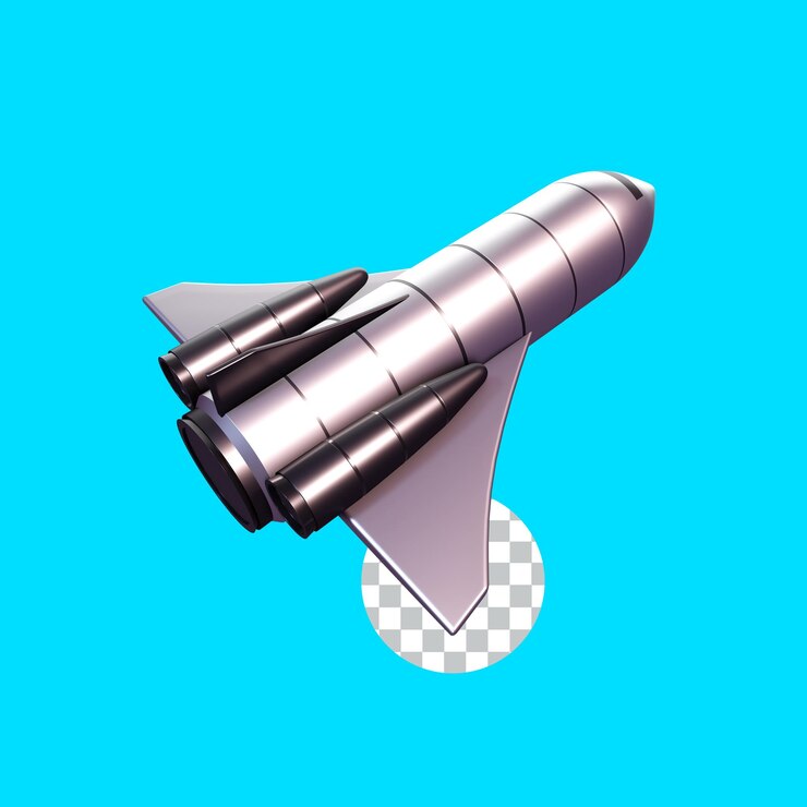 PSD icono del avión espacial en 3d