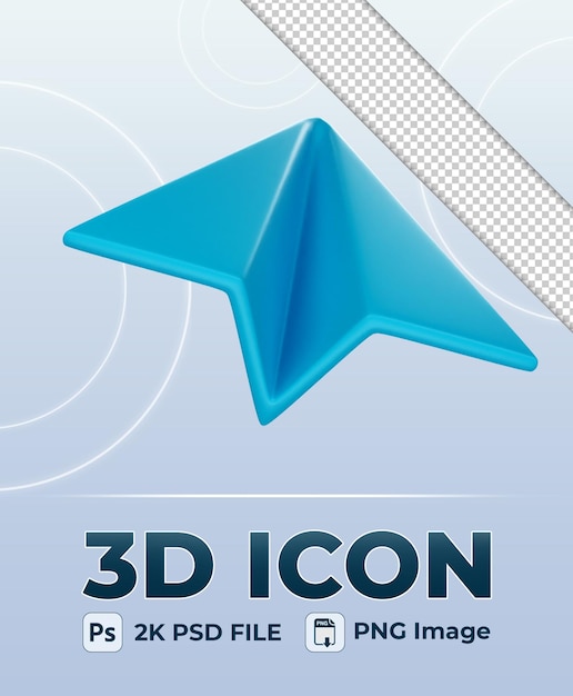 PSD icono de avión de papel 3d