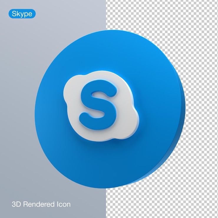 PSD un ícono azul y blanco que dice skype.